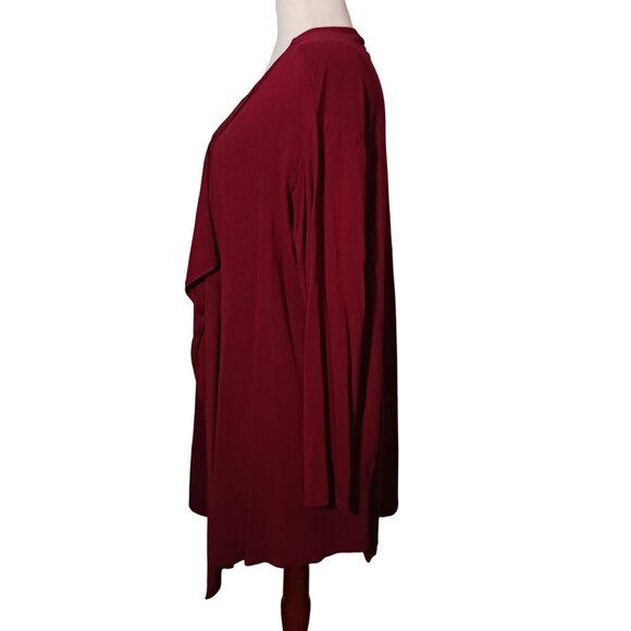Vince Camuto Drape Front Open Cardigan Burgundy/Maroon Red Size 2X B2 - Picture 5 of 11